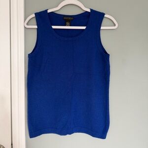 NWT Lauren Hansen 100% 2-ply Cashmere Knit Sweater Shell Tank Vest Top Cobalt